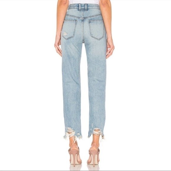 Free People Chewed Up Midrise Straight Jean in Indigo Blue size 29‎ - Picture 8 of 9